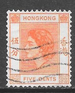 Hong  Kong 185: 5c Elizabeth II, used, F