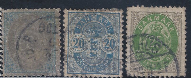 DENMARK #41,48A,50 USED  SCV $31.50 STARTS @25% OF CAT  VALUE