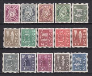 Norway  416-30 Mint OG 1962-63 Definitives CV $38.40