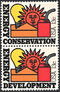 SC#1723-24 13¢ Energy Conservation/Development Pair (1977) MNH