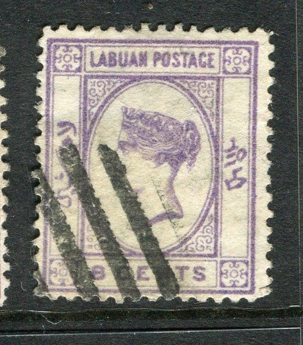 LABUAN; 1892-93 classic early issue fine used 8c. value