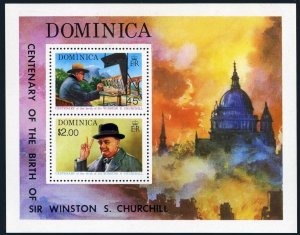 Dominica 410a, MNH. Michel Bl.30. Winston Churchill, 1974.