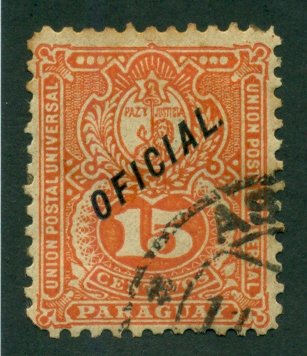 Paraguay 1892 #O38 U SCV (2018) = $0.30