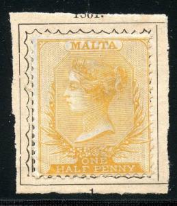 MALTA SCOTT# 3 SG# 4 MINT NO GUM STUCK TO ALBUM  PAGE AS SHOWN