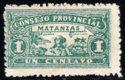 1902 Cuba Local Tax Revenue Matanzas Provincial Council 1 Centavo Unused