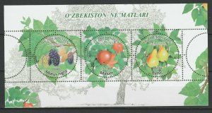 Uzbekistan 2019 Fruits MNH Block