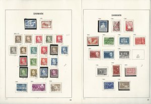 Denmark Stamp Collection on 19 Davo Pages, 1960-1977, JFZ