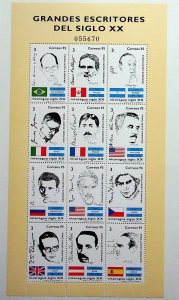 NICARAGUA Sc 2148 NH MINISHEET OF 1995 - 20TH CENTURY WRITERS - (CT5)