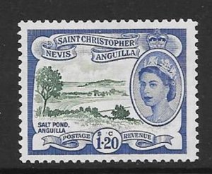 ST.KITTS-NEVIS SG117 1954  $1.20 DEEP GREEN & ULTRAMARINE MTD MINT