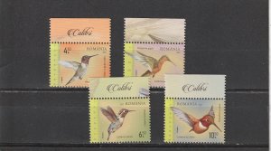 ROMANIA 2022 STAMPS COLIBRI BIRDS MNH POST NATURE HUMMINGBIRDS