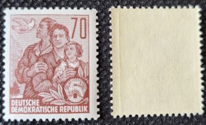 Germany, DDR, 1955, Dove & Family, #230a, 70pf, MNH,SCV$7.50