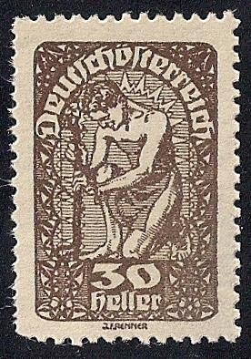 Austria #211 30 H Allegory of New Republic Stamp Mint OG NH VF