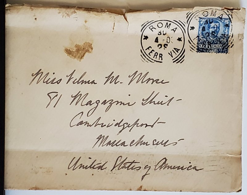 Italy Victor Emmanuel III 25 Cent Blue on Advertiding Cover