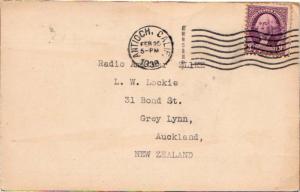 United States California Antioch 1938 machine  3c Washington QSL W6NVN Card t...