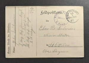 Vintage WWI Germany Feldpost Postcard Cover to Oberbayern