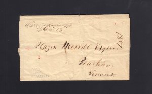 NEW HAMPSHIRE: Centre Harbor, NH 1850 Stampless Letter - DPO 1796-1838 - LATE