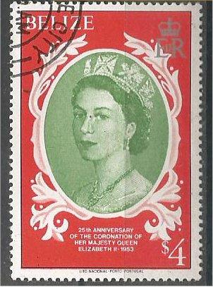BELIZE, 1979, CTO $4, Queen Elizabeth II. Scott 436