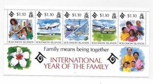 Solomon islands 1994 Int'l year of the family Airplane Strip MNH