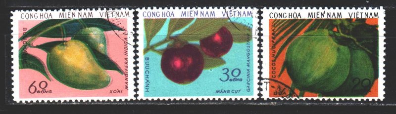 Vietnam. 1976. 61-63. Fruits, flora. USED.