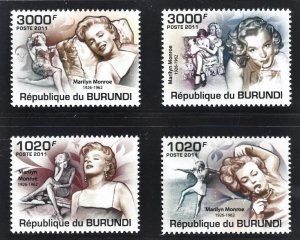 Burundi #956-59 (2011) Marilyn Monroe NH