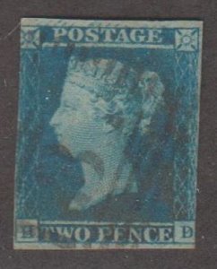 Great Britain Scott #4 Stamp - Used Single