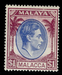 MALAYSIA - Malacca GVI SG15, $1 blue & purple, LH MINT. Cat £21.