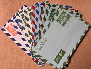 ISRAEL. Lot 13 airograms all different. NHM-