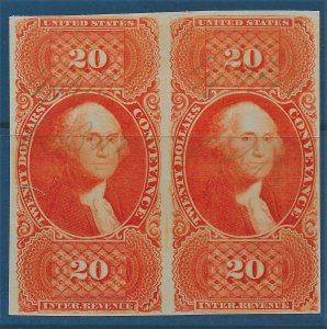 US 1862-71 Sc. R98a horizontal pair, Cat. Val. $450.00.