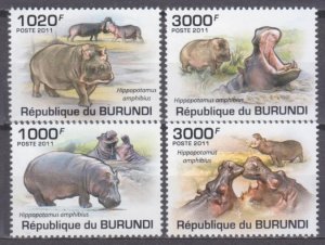 2011 Burundi 1982-1985 Fauna - Hippos 9,50 €