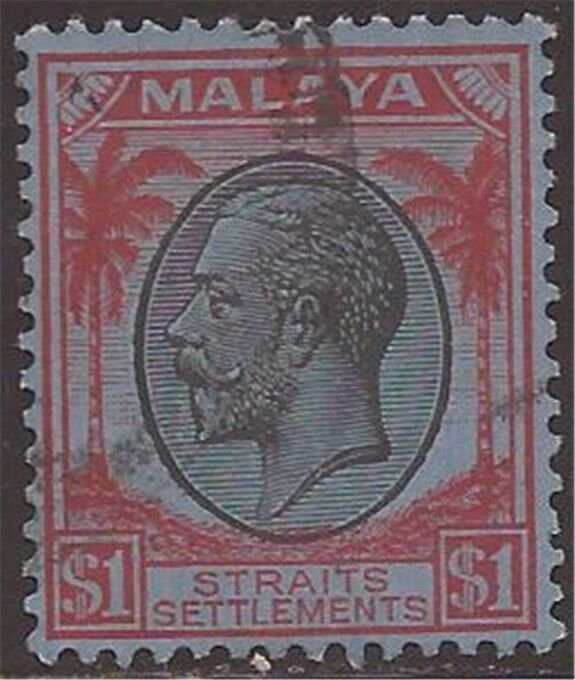 Straits Settlements - 1914 $1 King George V - Used Stamp - Scott #165