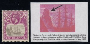 St. Helena, SG 104c, MLH Cleft Rock variety