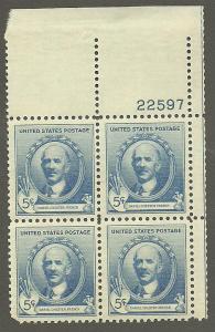 #887 Daniel French Plate Block NH #22597 corner missing