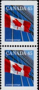 Canada 1995 , Mint - MNH 45c. -  Flag  Bklt Pair  # 1361as