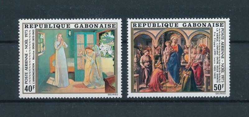 [104716] Gabon 1975 Christmas Weihnachten art paintings Denis Lippi  MNH