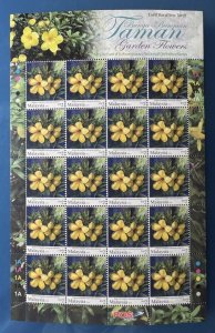 Malaysia 2010 Garden Flowers Defi RM2 Full Sheet of 20V with date MNH SG#1675A