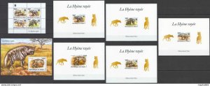 L0713 2015 Niger Wwf Hyenes Animals #3742-6 !!! Kb+Bl+5Bl(Cardboard) Mnh