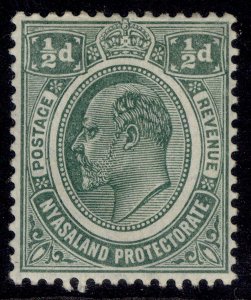 NYASALAND PROTECTORATE EDVII SG73, ½d green, M MINT.