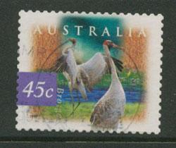 Australia SG 1689d perf 12½ x 13 used Self Adhesive Birds brolga