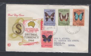 Papua New Guinea #209-12 (1966 Butterflies issue) addressed cachet FDC