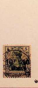 GERMAN OFFICES IN TURKEY Sc 43 USED ISSUE OF 1906 - 1p ON 5pf - LOT3