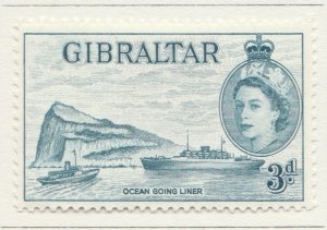 1953 British Colony Gibraltar 3d MH* Stamp A28P47F30422-