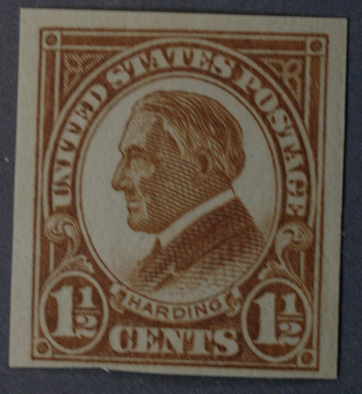 United States #576 1 1/2 Cent Harding Imperforate MNH