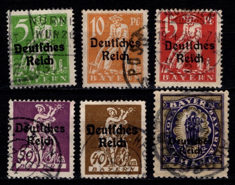 Germany 1920 Stamps of Bavaria Optd. ‘Deutsches Reich’, Part Set [Used