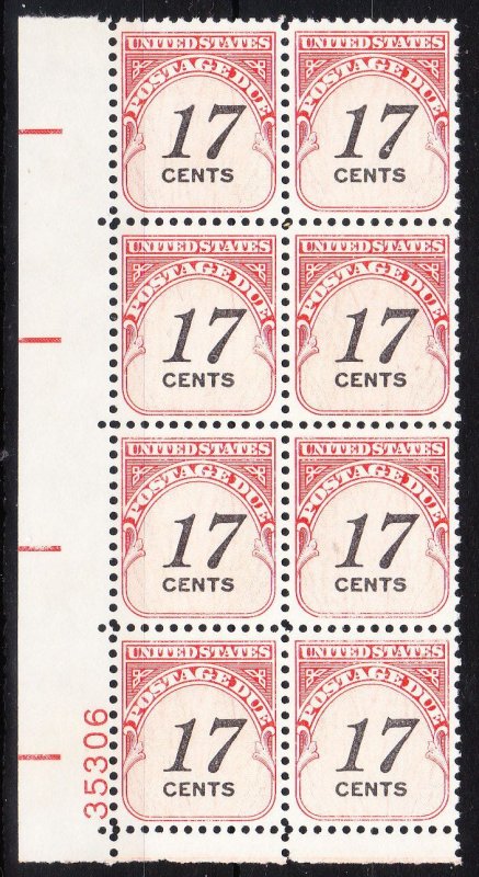 MOstamps - US Scott #J104 Mint OG NH Plate Block of 8 - Lot # HS-C711