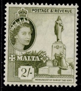 MALTA QEII SG278, 2s olive green, M MINT. Cat £13.