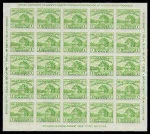 PCBstamps  US # 730 S.S. 25c(25x1c)American Philatelic Society, MNH, (2)