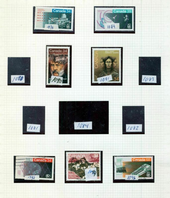 Canada 1980s M&U Incl.Trains Art Postage Face (Apx 100+Stamps) H00367