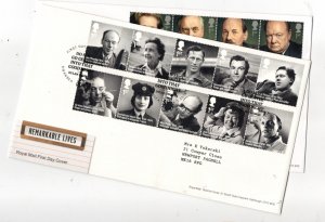 GB 2014 Remarkable Lives & Prime Ministers FDC x2  WS35502