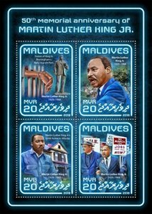 Maldives - 2018 Martin Luther King Jr - 4 Stamp Sheet - MLD18501a