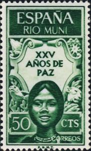 RIO MUNI - 1965 - Mi.60 50c green -  25 Years of Peace - Mint*